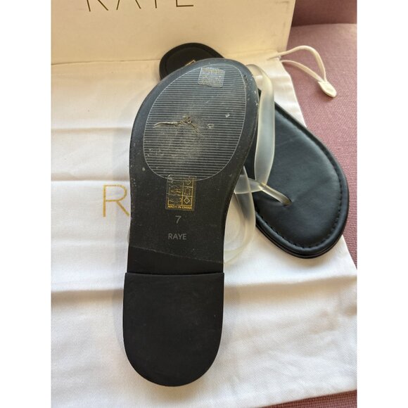 RAYE Orion Sandals in Black Leather 7 with Box Womens Flip Flops - Picture 9 of 13